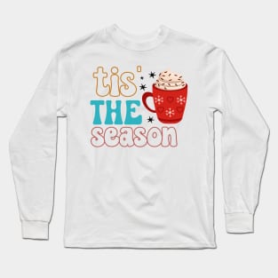 Tis the season hot chocolate retro Long Sleeve T-Shirt